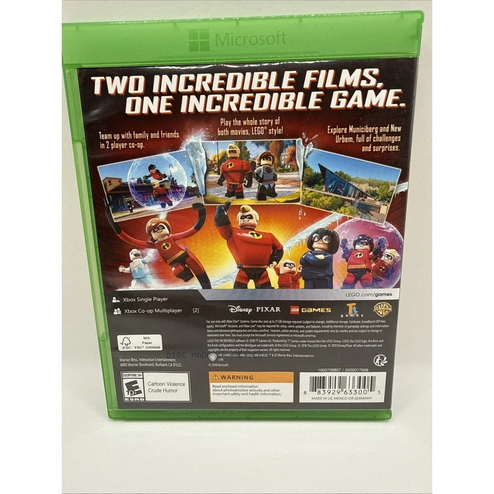 LEGO The Incredibles (Microsoft Xbox One, 2018)‎ Excellent Preowned